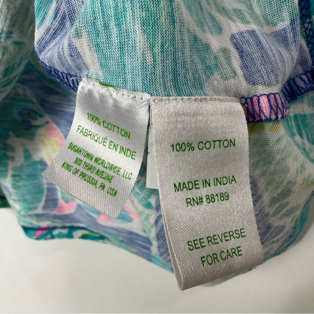 Lilly Pulitzer Essie Wake Up Call Tropical Floral & Toucan Sleeveless Top Sz S - Picture 11 of 11
